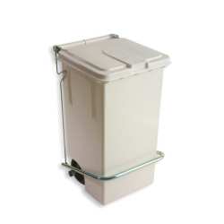 portarifiuti contenitore max con coperchio pedale e ruote bianco 80lt