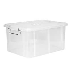 cassetta box con coperchio 20lt 40x30x22cm trasparente