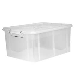 cassetta box con coperchio 40lt 50x40x26cm trasparente