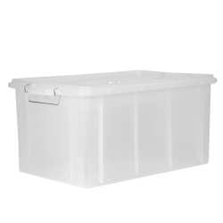 cassetta box con coperchio 60lt 62x40x31cm trasparente