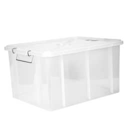 cassetta box con coperchio 30lt 45x35x25cm trasparente