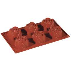 stampo silicone boccioli rosa 6 impronte